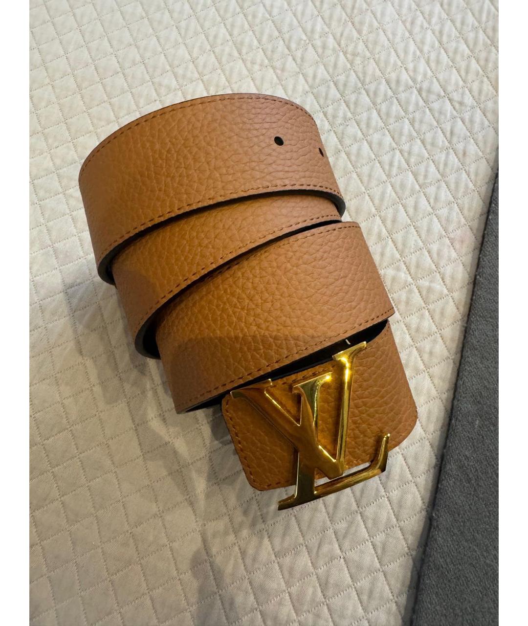 LOUIS VUITTON Оранжевый кожаный ремень, фото 4