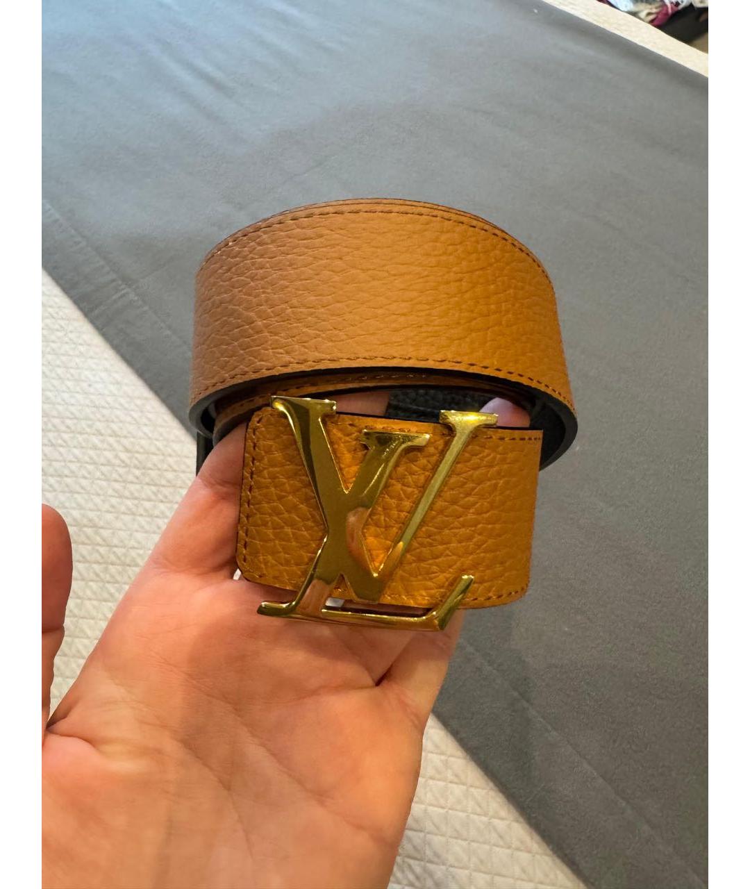 LOUIS VUITTON Оранжевый кожаный ремень, фото 5