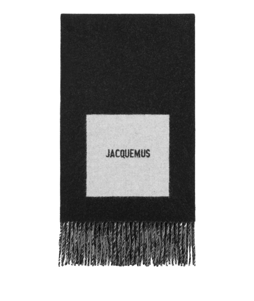 JACQUEMUS Черный шерстяной шарф, фото 1