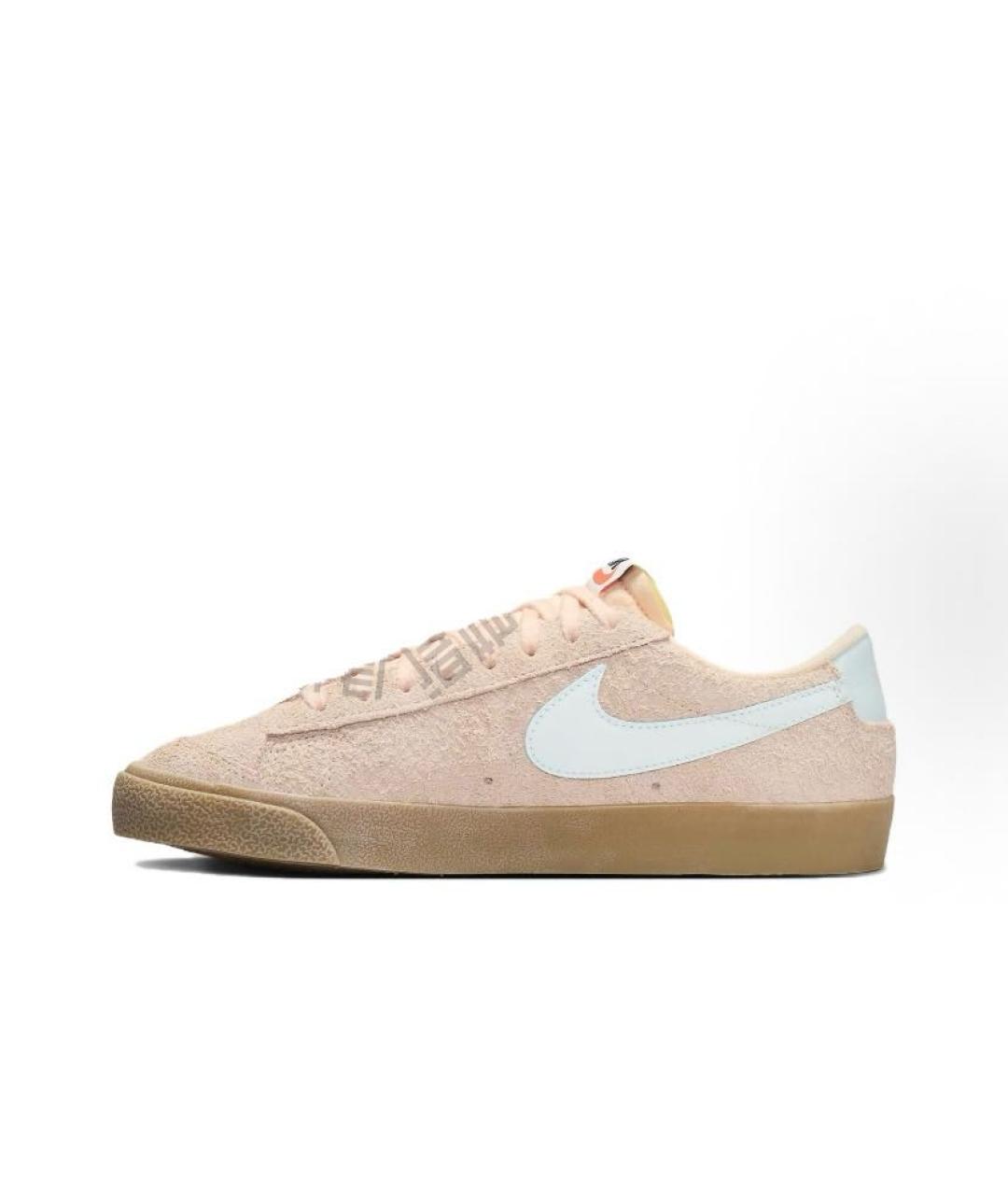 NIKE Коралловые замшевые низкие кроссовки / кеды, фото 2