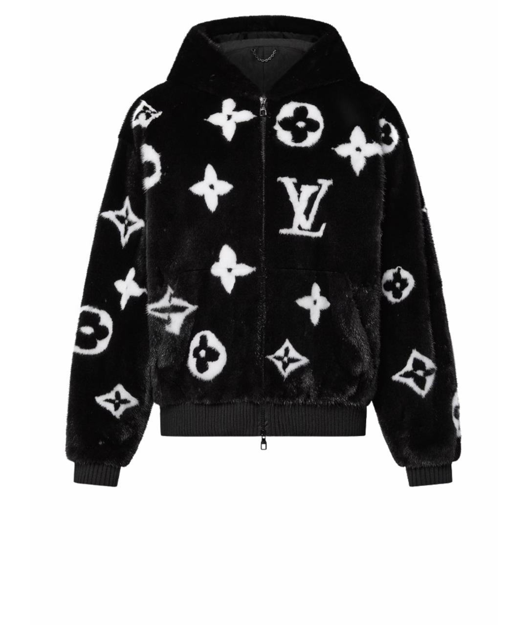 LOUIS VUITTON Черная меховая шуба, фото 1