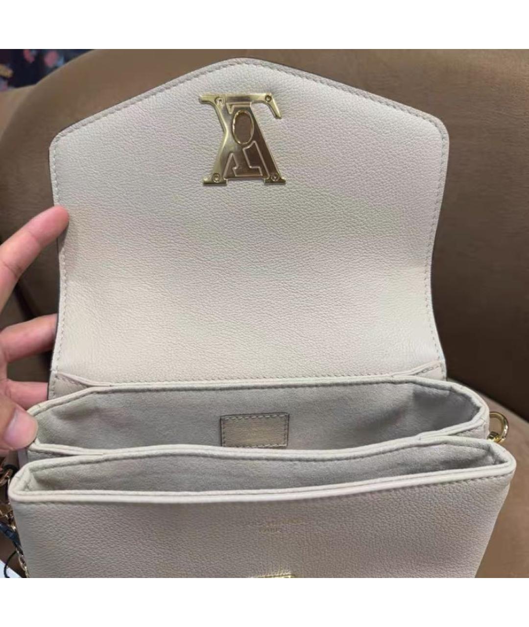 LOUIS VUITTON Бежевая кожаная сумка через плечо, фото 2