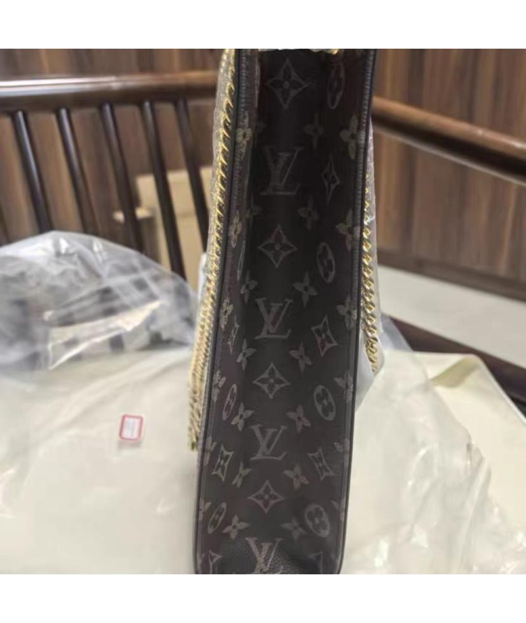 LOUIS VUITTON Черная кожаная сумка через плечо, фото 3