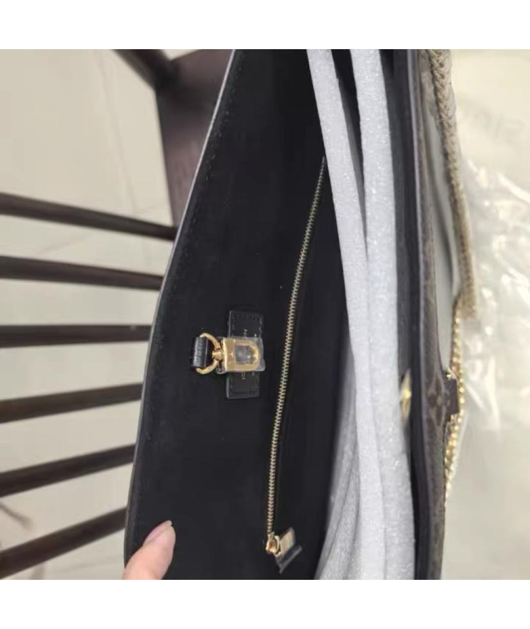 LOUIS VUITTON Черная кожаная сумка через плечо, фото 4