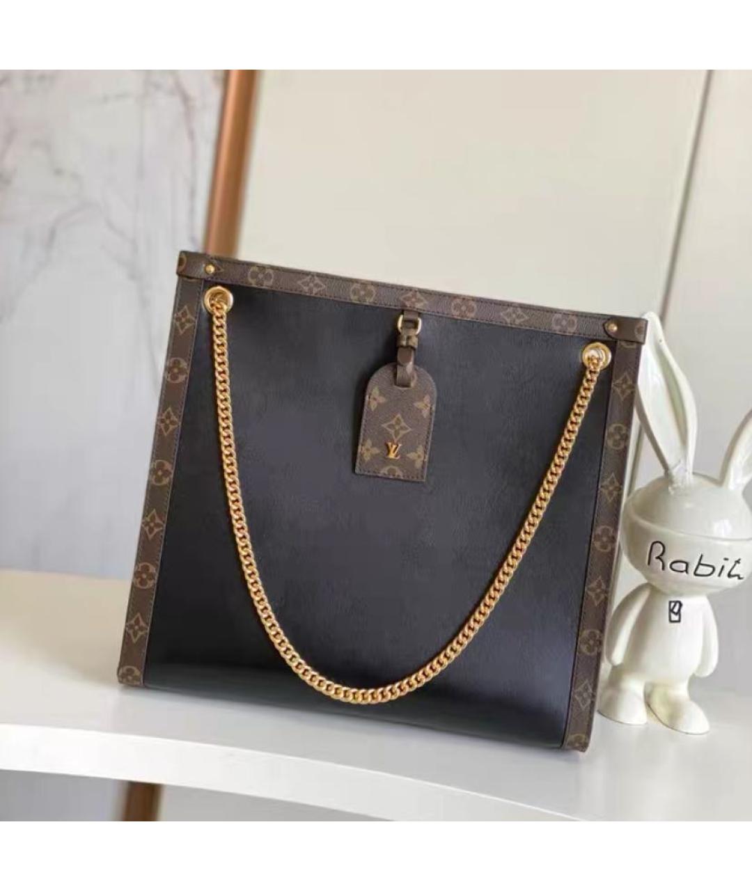 LOUIS VUITTON Черная кожаная сумка через плечо, фото 2