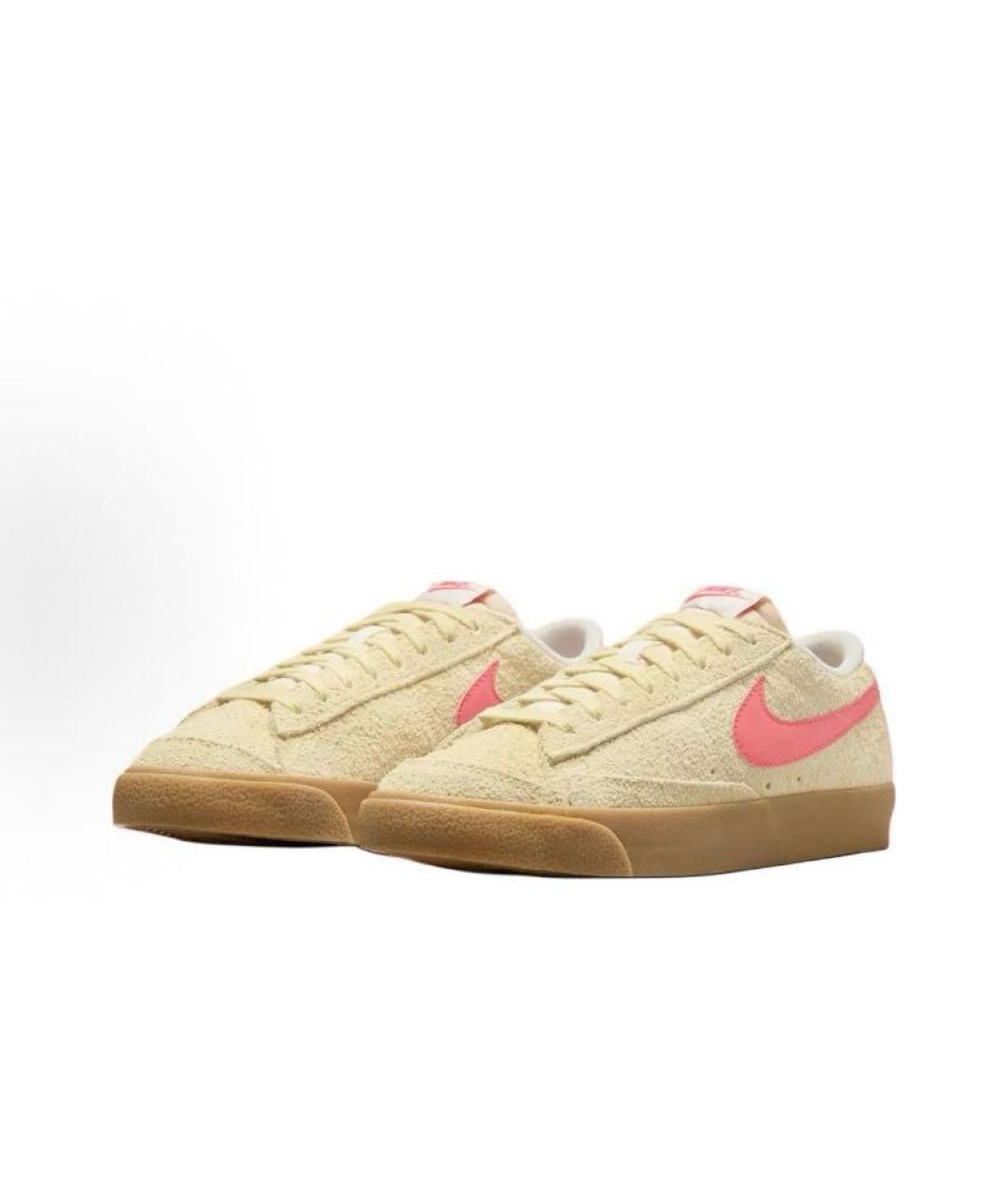 NIKE Бежевые замшевые низкие кроссовки / кеды, фото 3