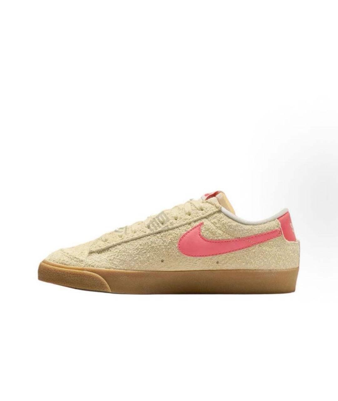NIKE Бежевые замшевые низкие кроссовки / кеды, фото 2