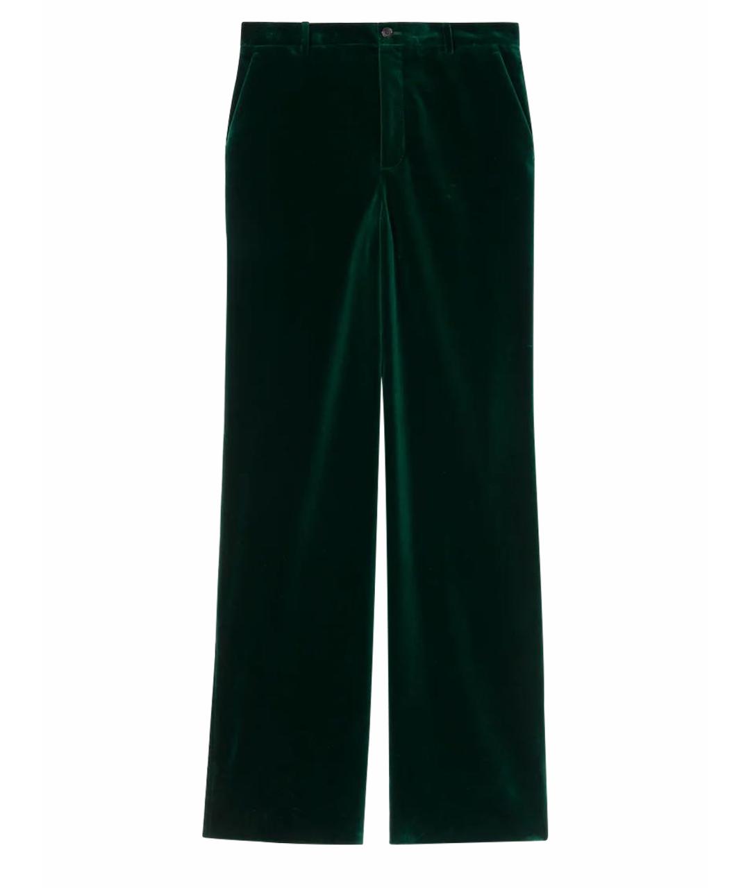 GUCCI Зеленые велюровые брюки широкие, фото 1