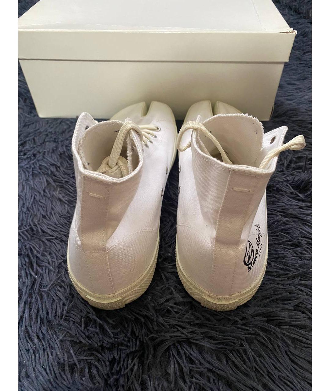 MAISON MARGIELA Белые текстильные высокие кроссовки / кеды, фото 3