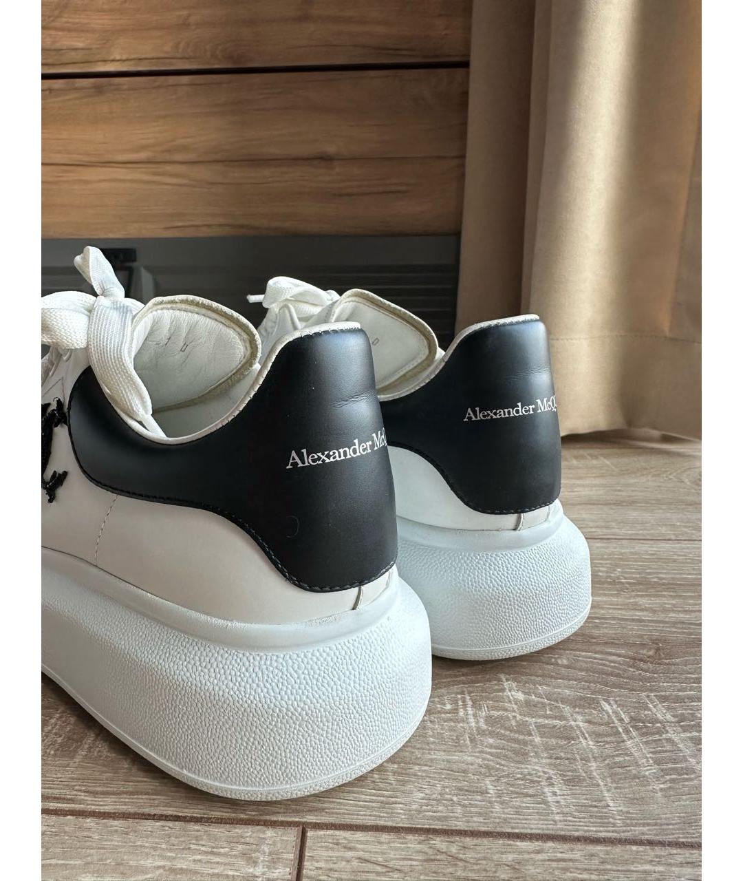 ALEXANDER MCQUEEN Белые кожаные низкие кроссовки / кеды, фото 6