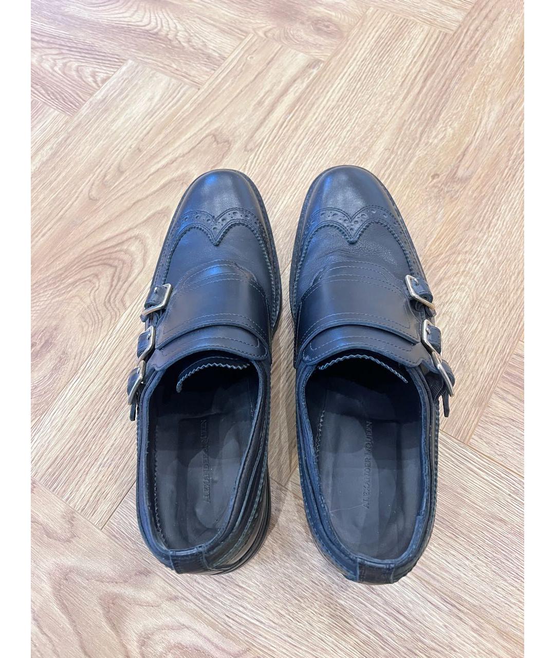 ALEXANDER MCQUEEN Черные кожаные туфли, фото 3
