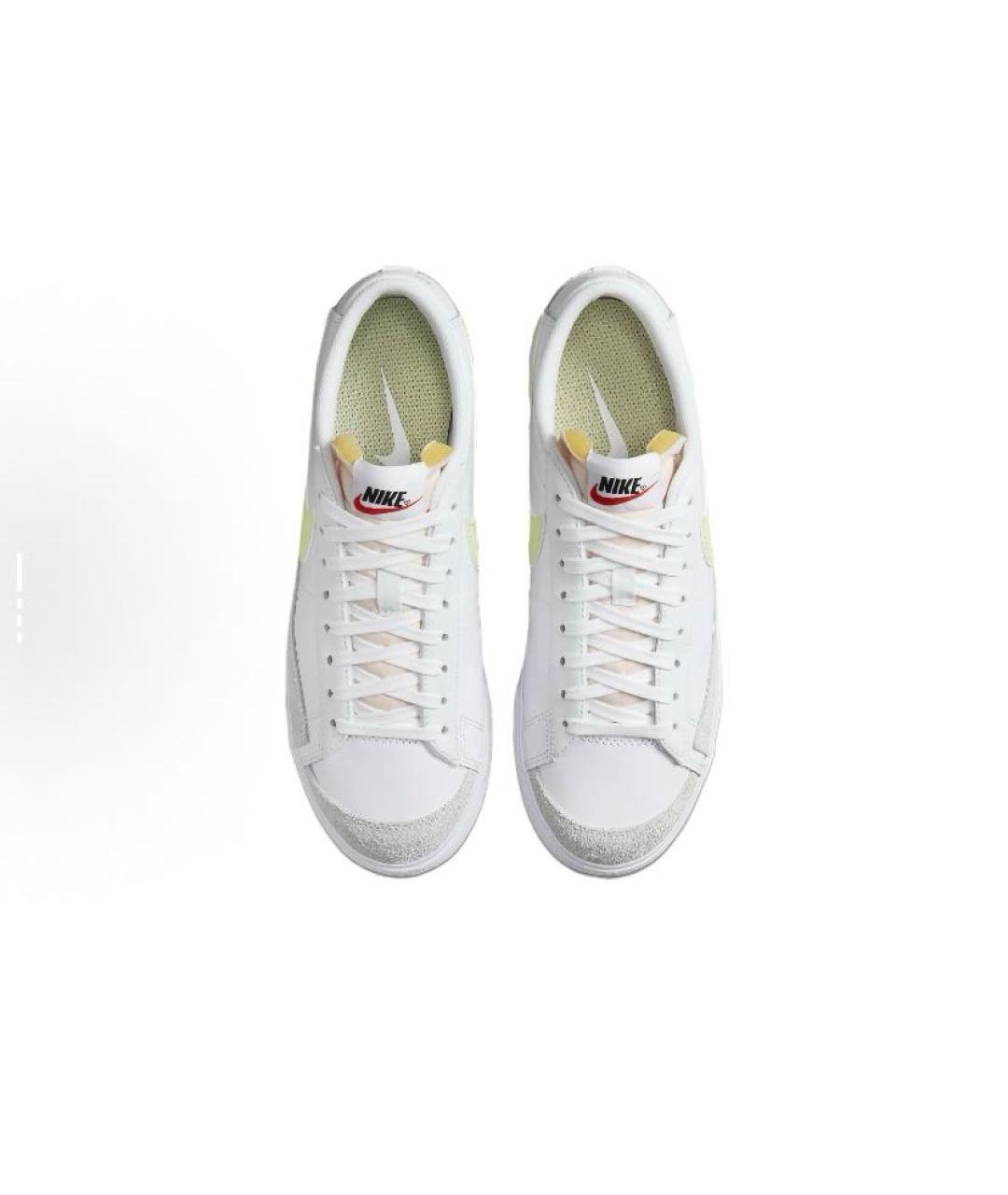NIKE Белые кожаные низкие кроссовки / кеды, фото 4