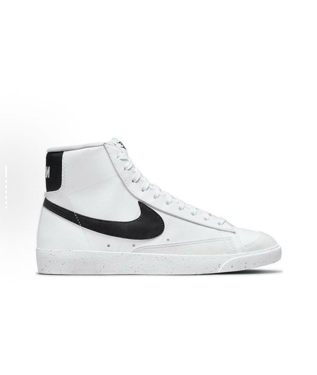 NIKE Белые кожаные высокие кроссовки / кеды, фото 1