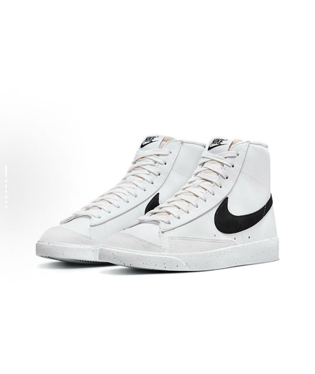 NIKE Белые кожаные высокие кроссовки / кеды, фото 3