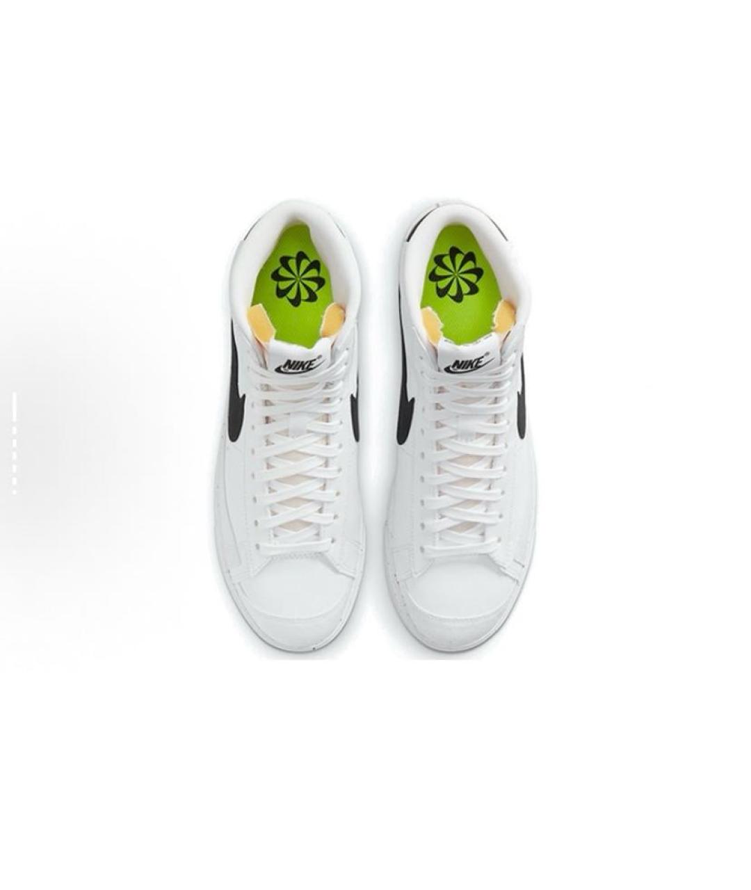 NIKE Белые кожаные высокие кроссовки / кеды, фото 4