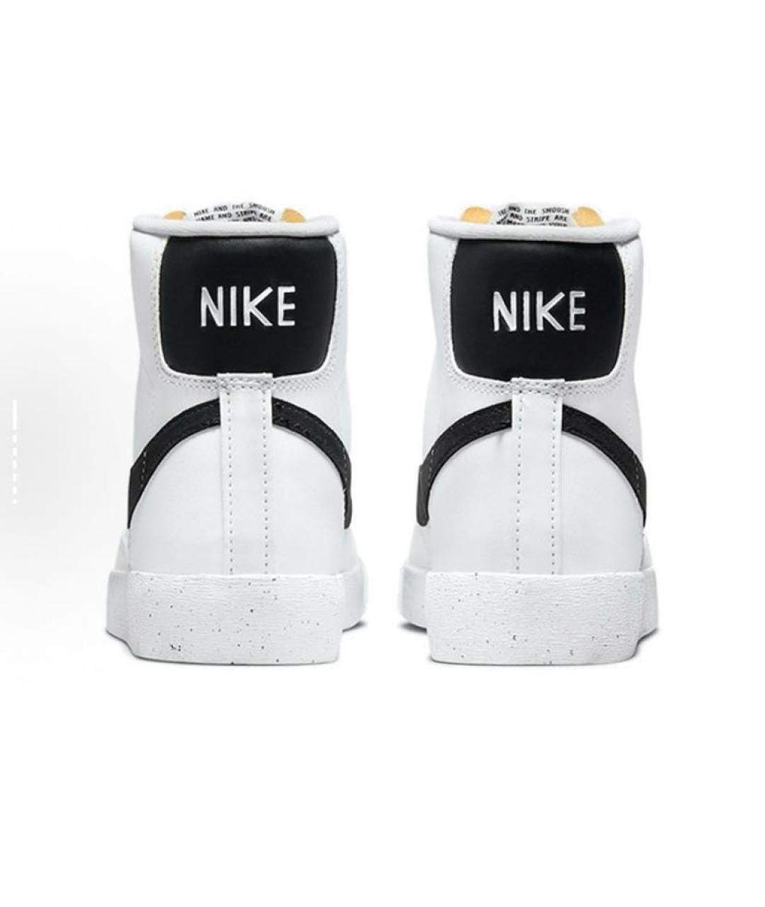 NIKE Белые кожаные высокие кроссовки / кеды, фото 5