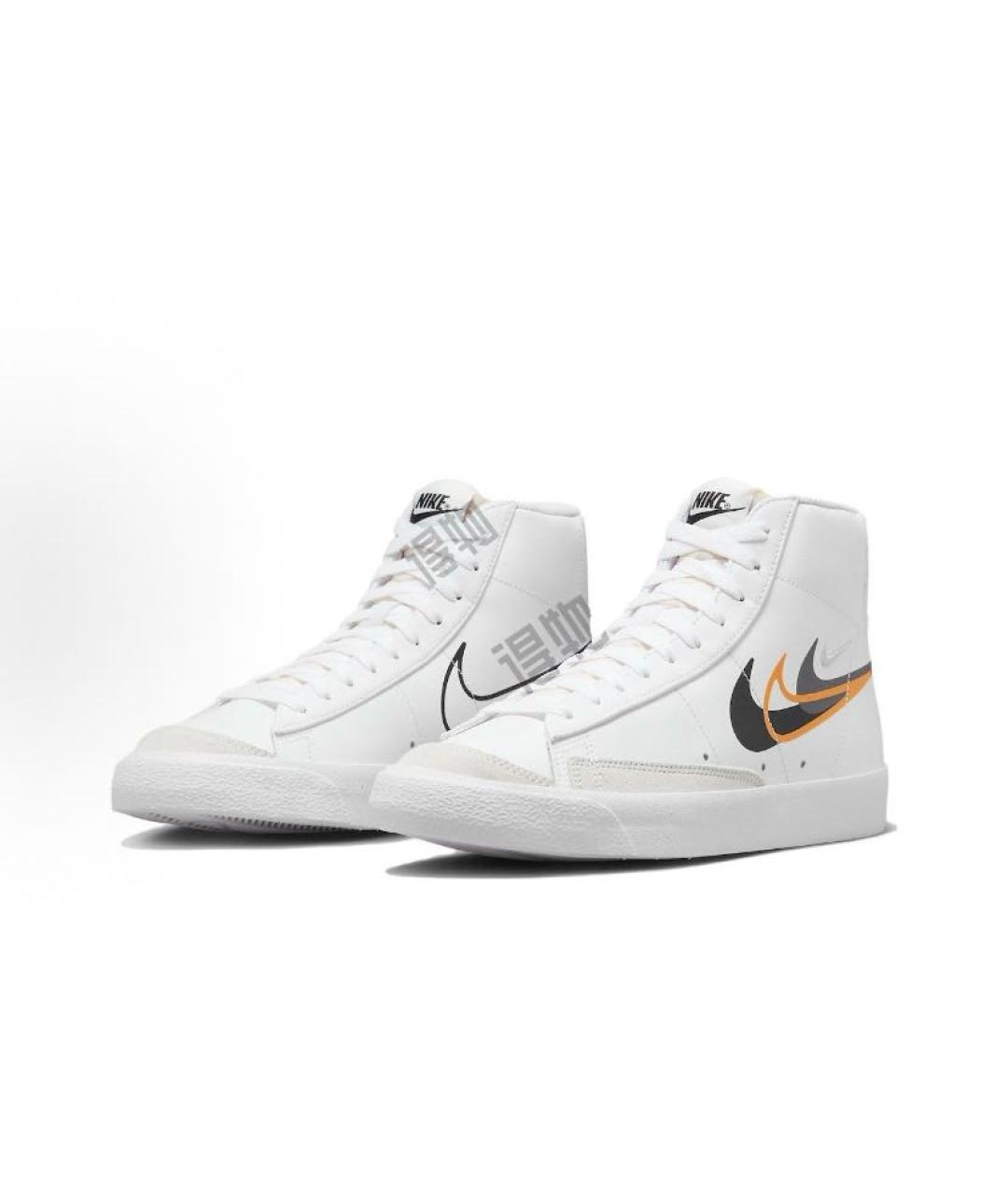 NIKE Белые кожаные высокие кроссовки / кеды, фото 3