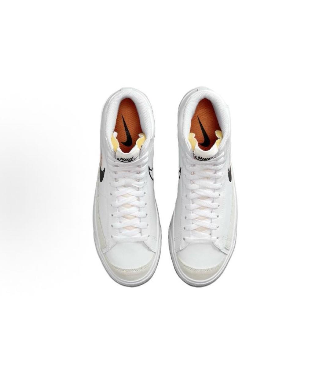 NIKE Белые кожаные высокие кроссовки / кеды, фото 4