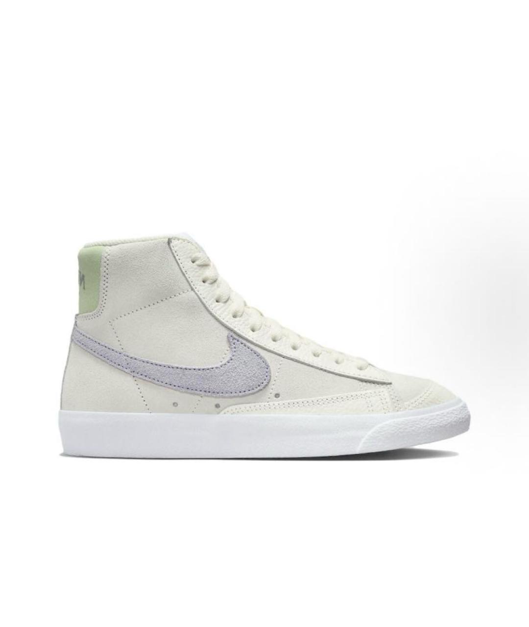 NIKE Бежевые замшевые высокие кроссовки / кеды, фото 1