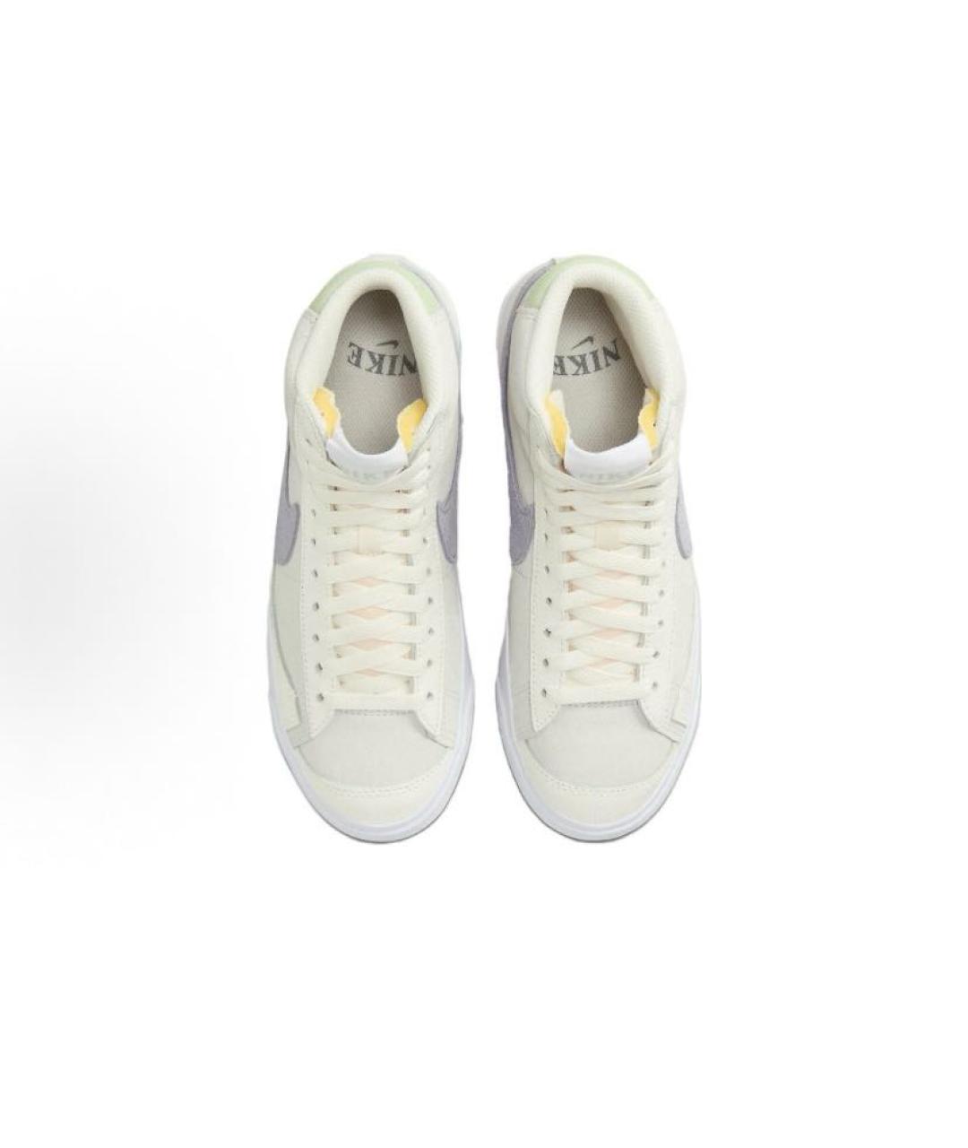 NIKE Бежевые замшевые высокие кроссовки / кеды, фото 4