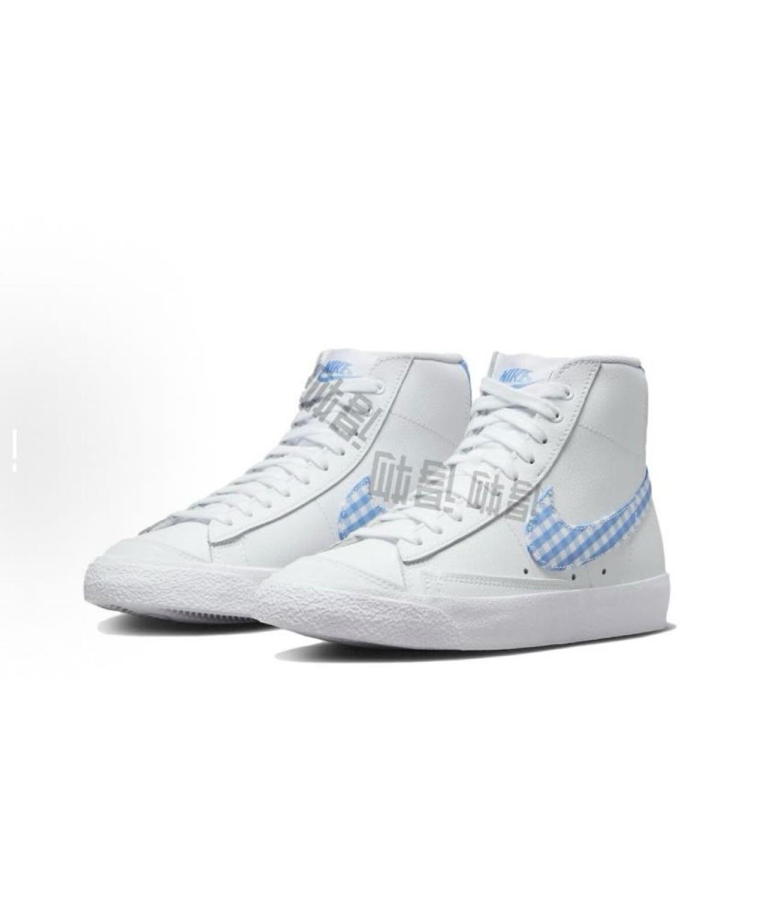 NIKE Белые кожаные высокие кроссовки / кеды, фото 3