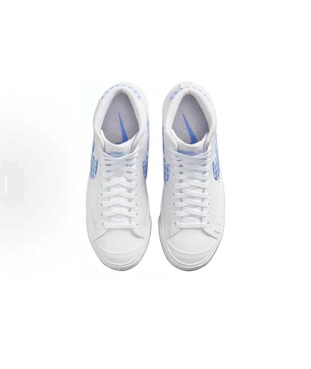 NIKE Белые кожаные высокие кроссовки / кеды, фото 4