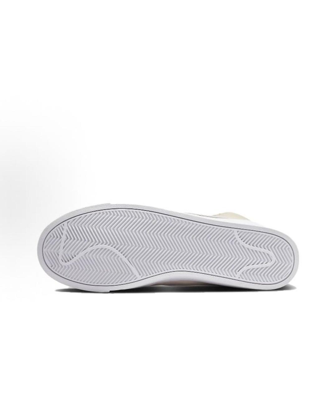 NIKE Бежевые кожаные высокие кроссовки / кеды, фото 6