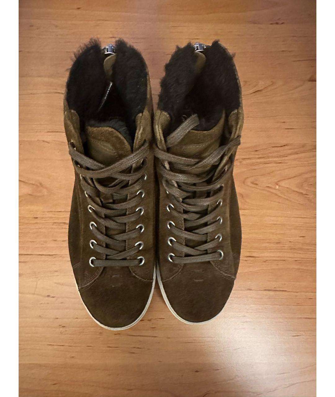 GIANVITO ROSSI Коричневые замшевые кеды, фото 3