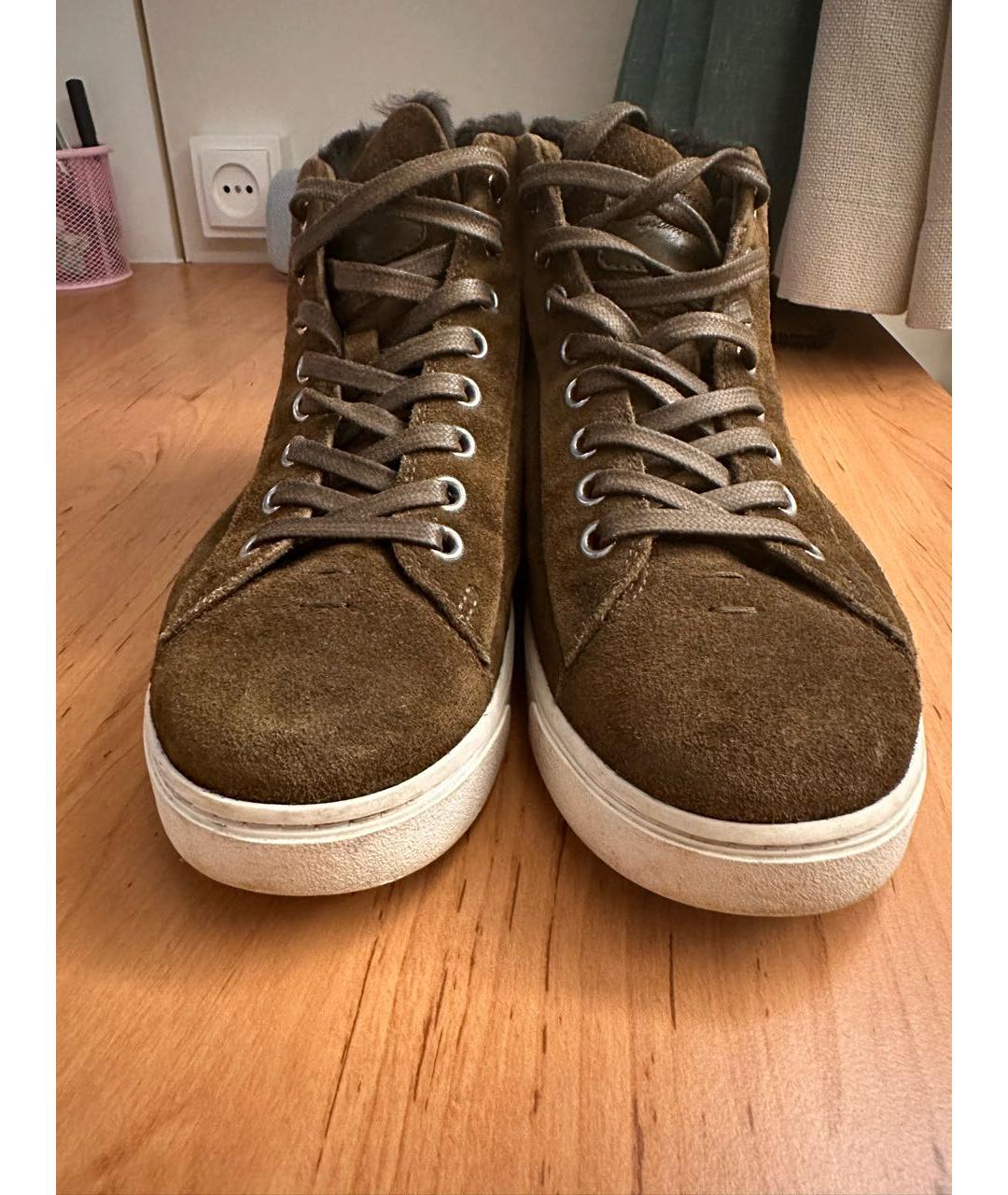 GIANVITO ROSSI Коричневые замшевые кеды, фото 2