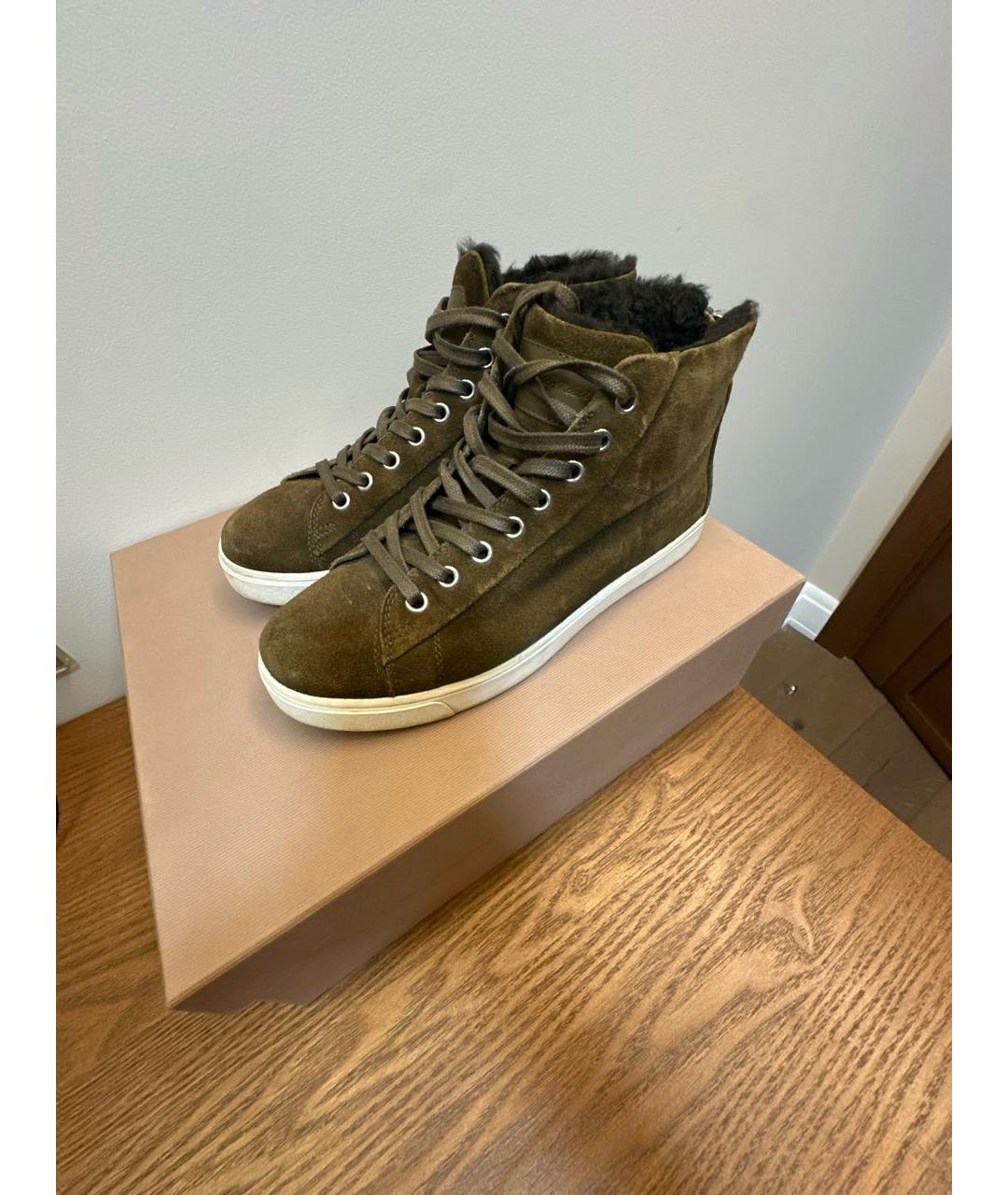 GIANVITO ROSSI Коричневые замшевые кеды, фото 4