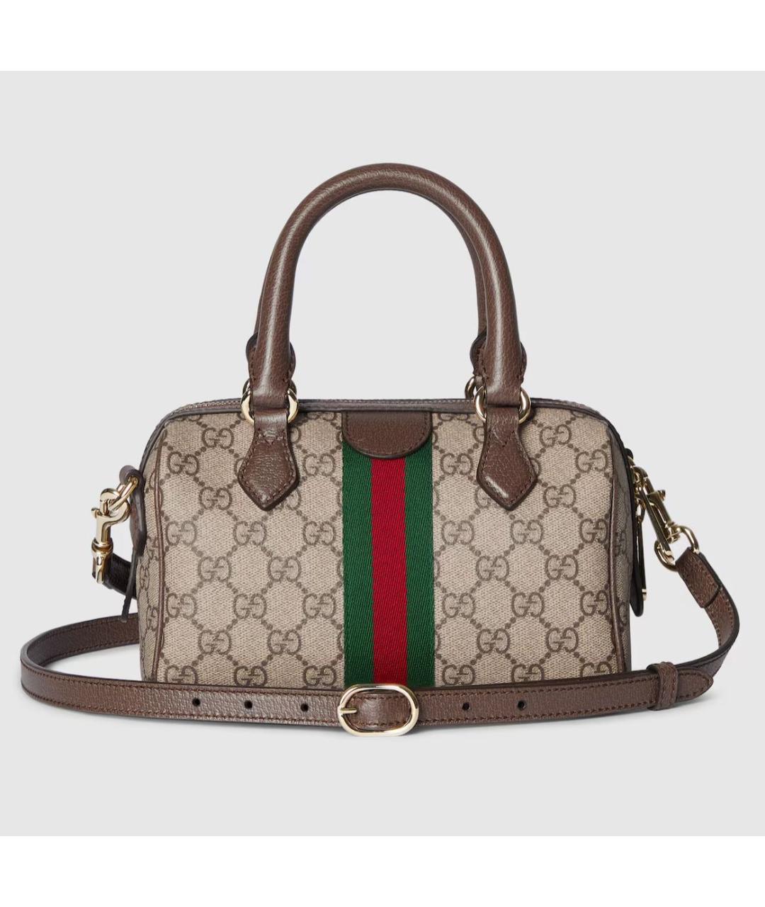 GUCCI Коричневая кожаная сумка через плечо, фото 6