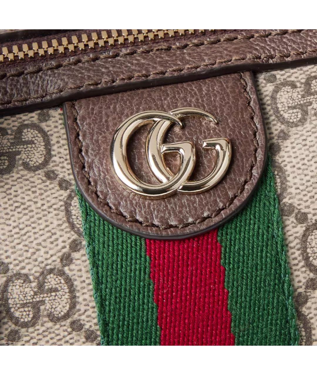 GUCCI Коричневая кожаная сумка через плечо, фото 5