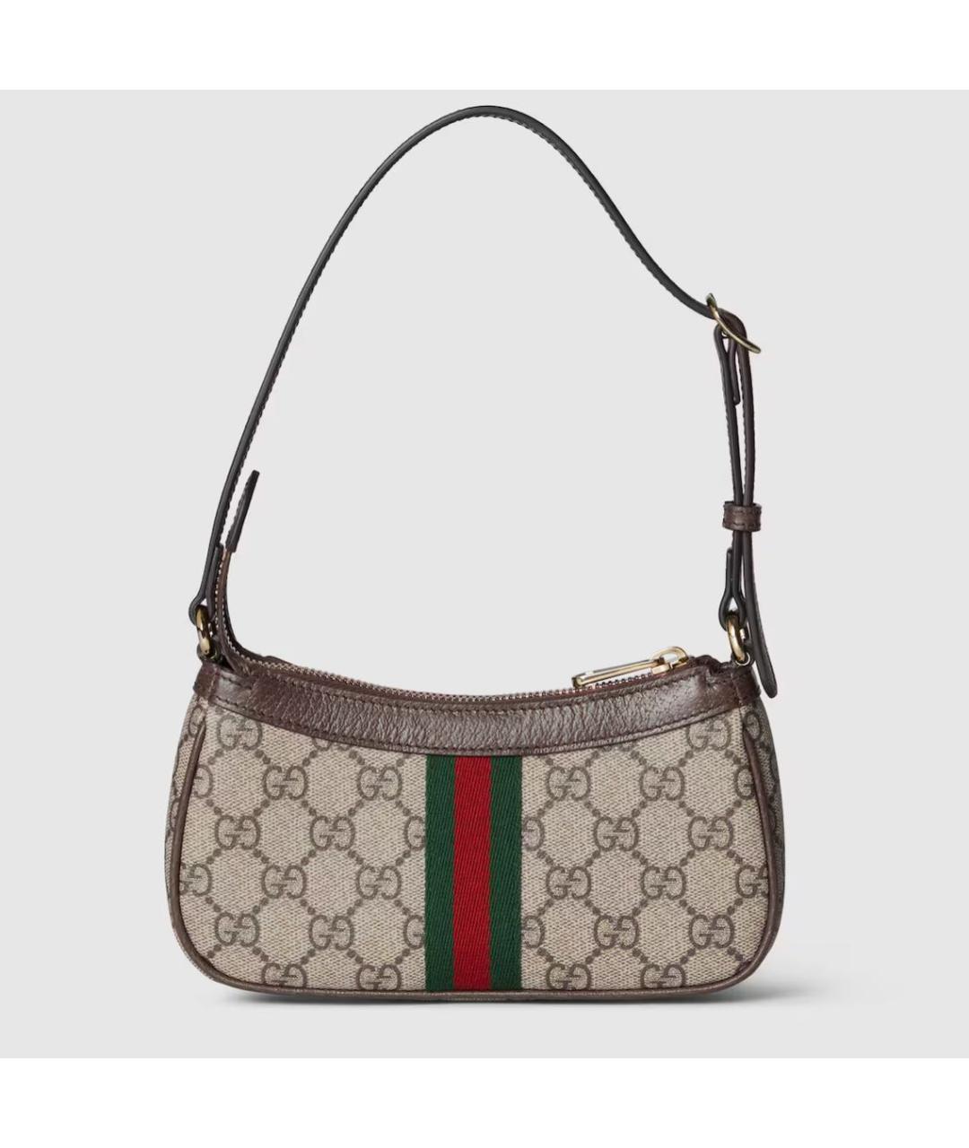 GUCCI Коричневая кожаная сумка через плечо, фото 5