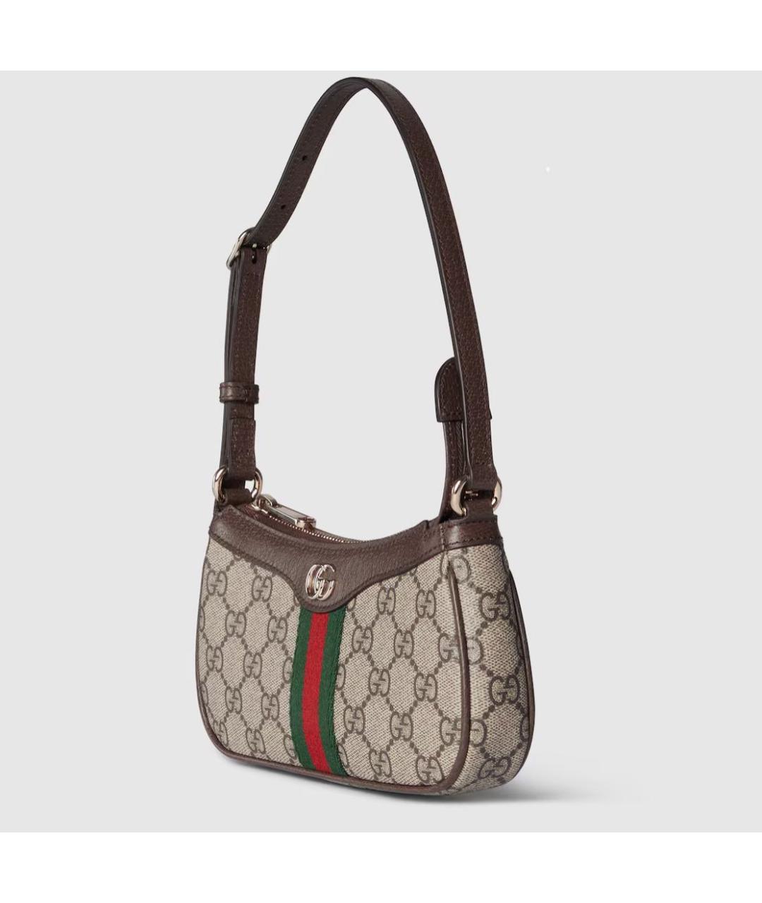 GUCCI Коричневая кожаная сумка через плечо, фото 2