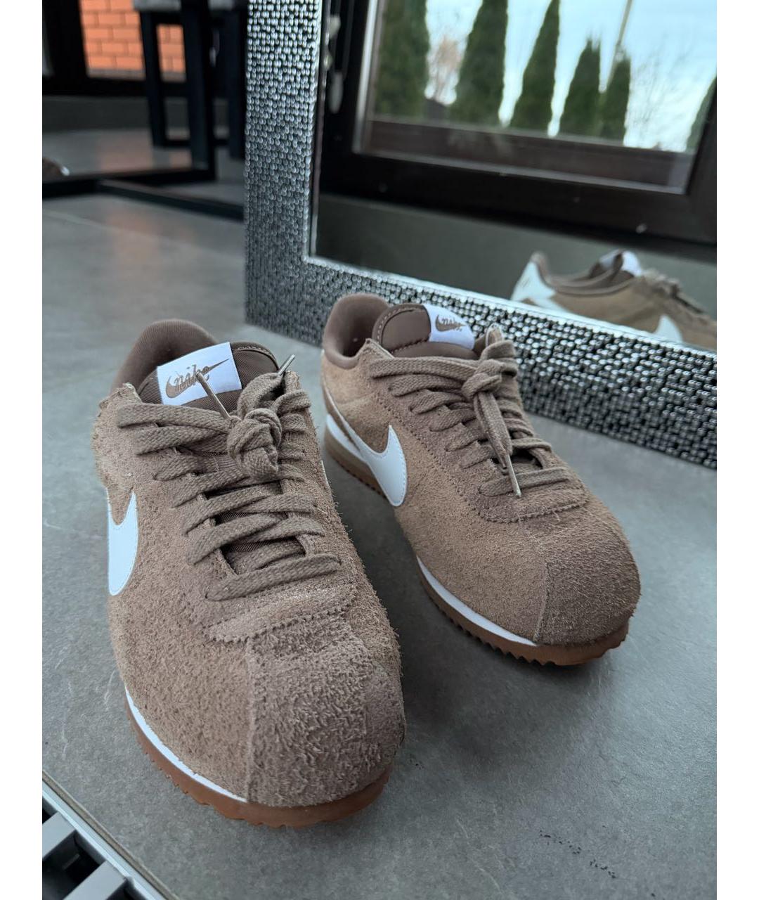 NIKE Бежевые замшевые кеды, фото 3