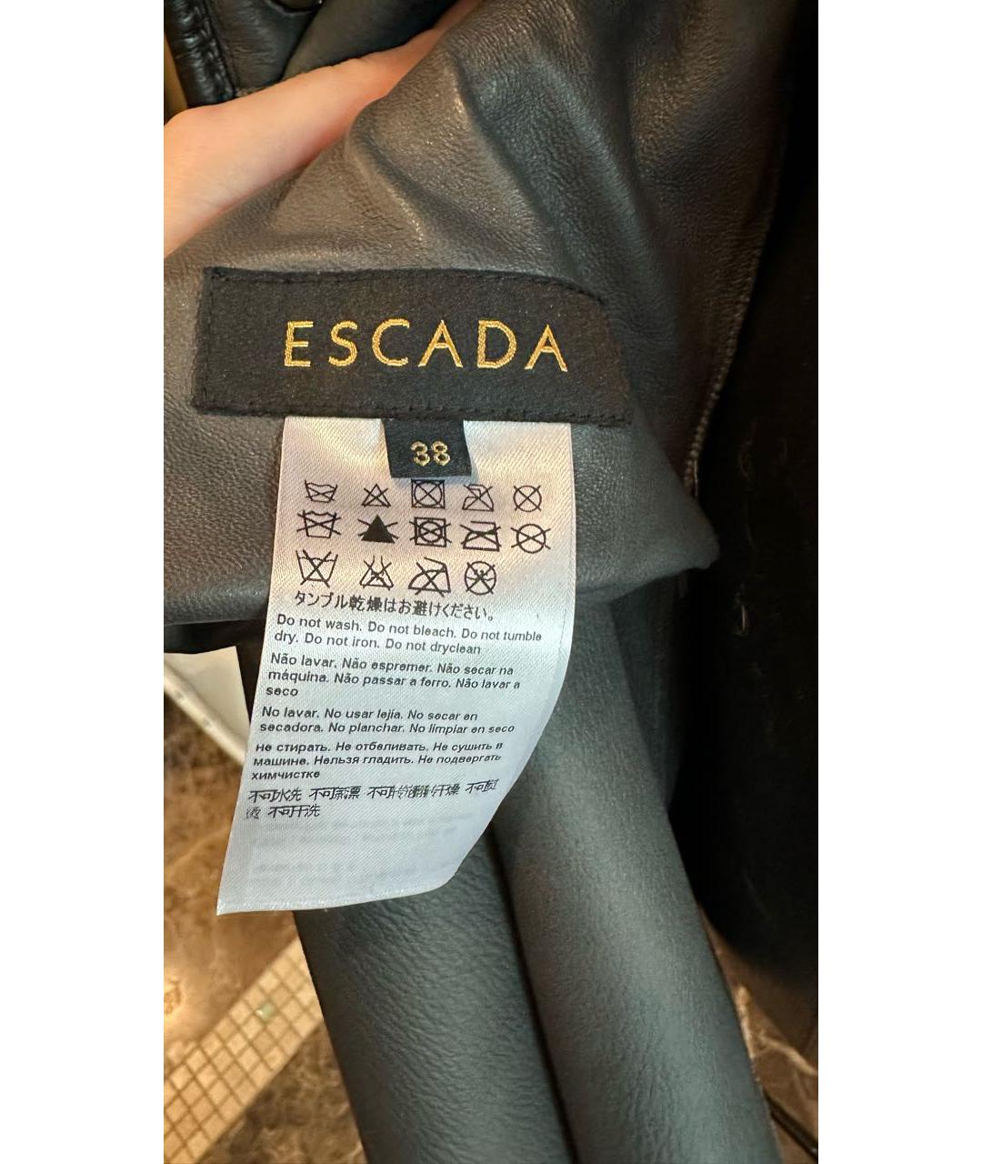 ESCADA Черная кожаная дубленка, фото 5