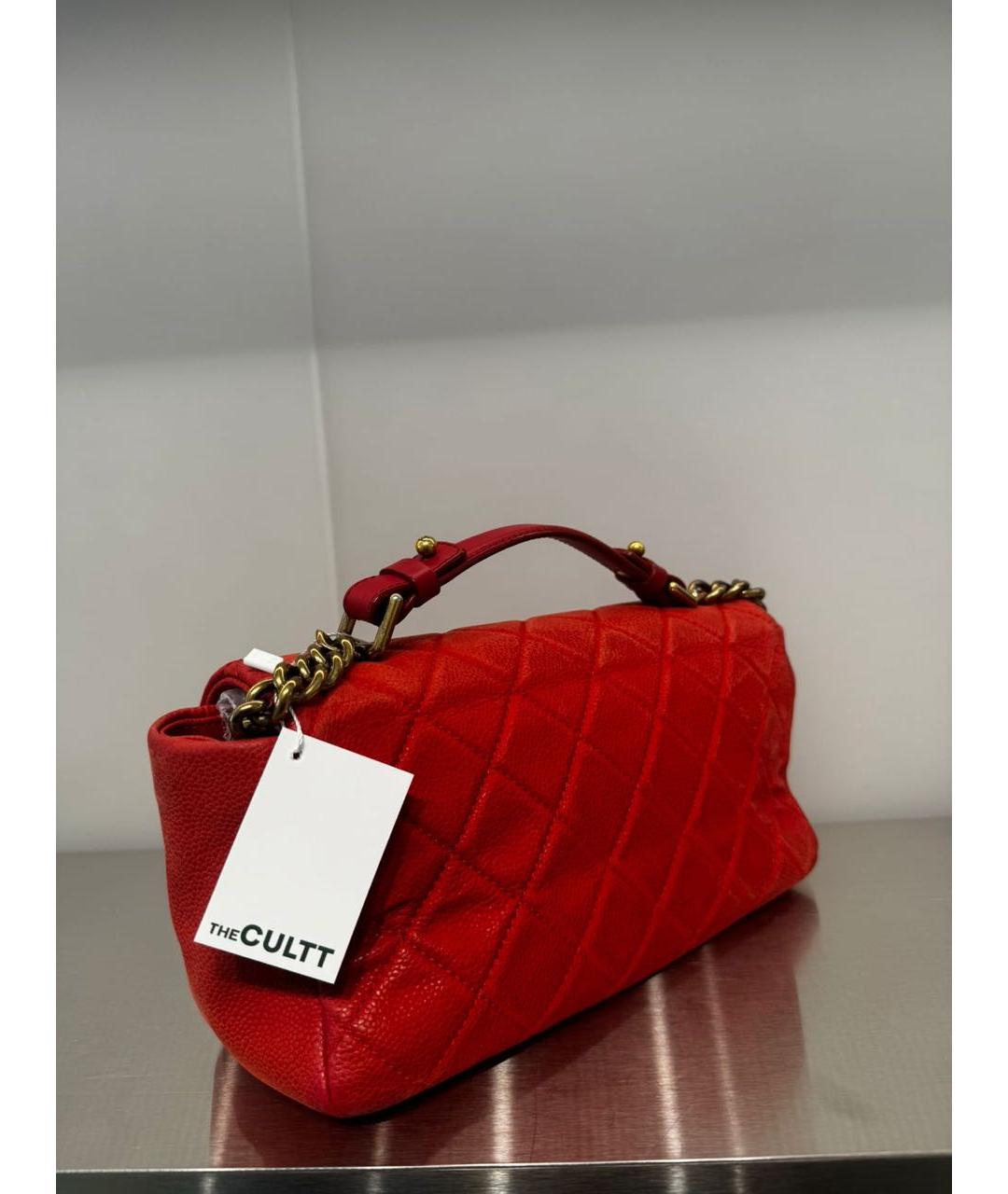 CHANEL Красная кожаная сумка тоут, фото 7
