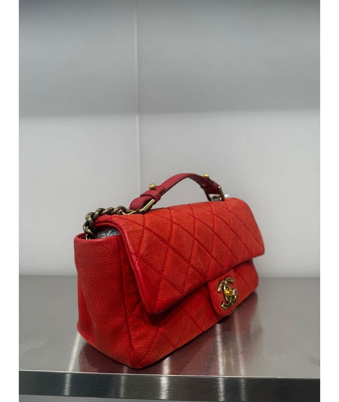 CHANEL Красная кожаная сумка тоут, фото 2