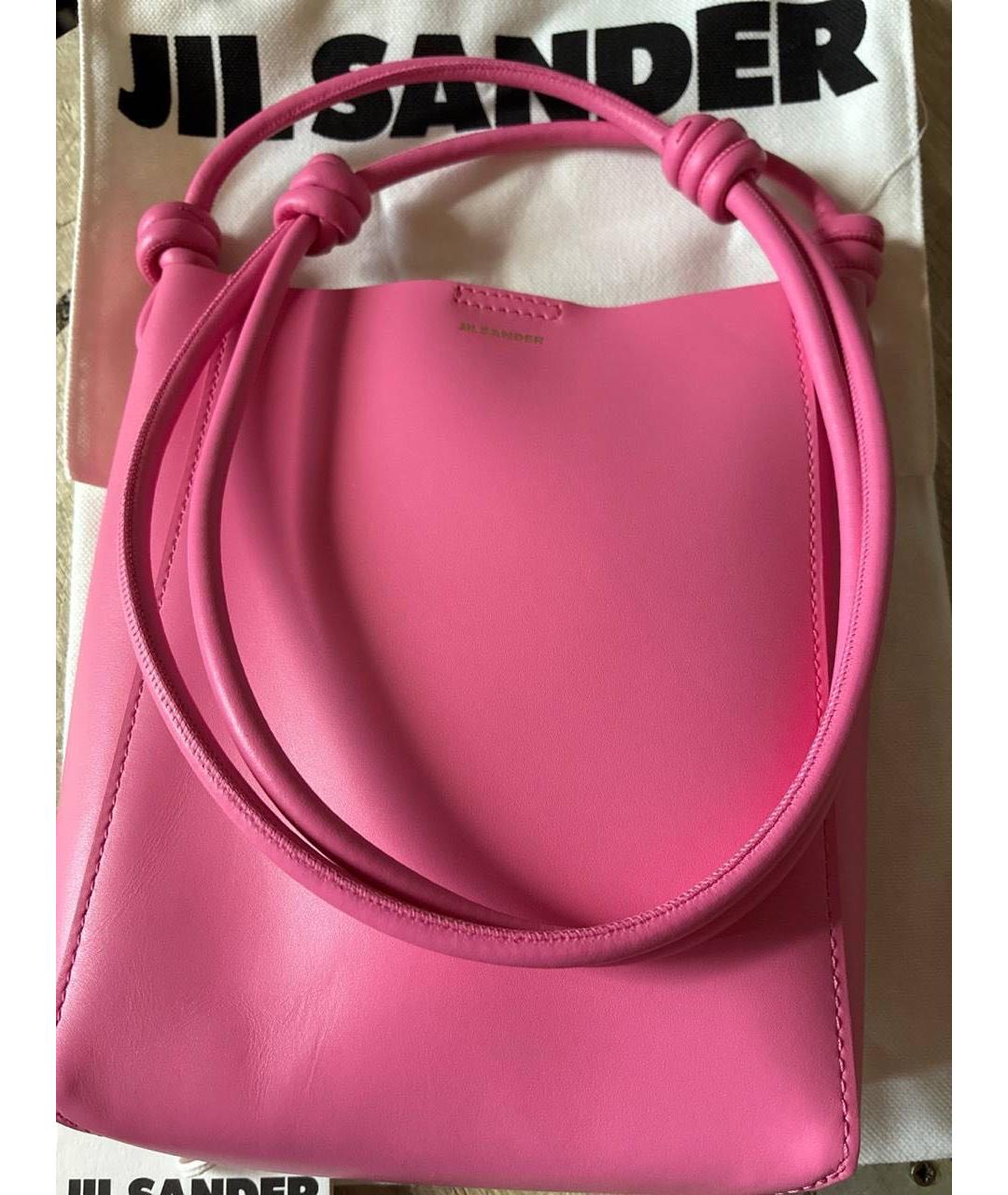 JIL SANDER Розовая кожаная сумка через плечо, фото 2
