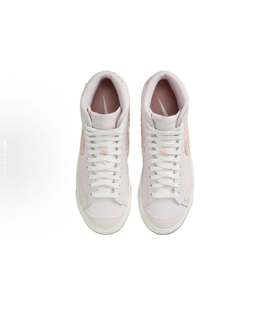 NIKE Розовые кожаные высокие кроссовки / кеды, фото 4