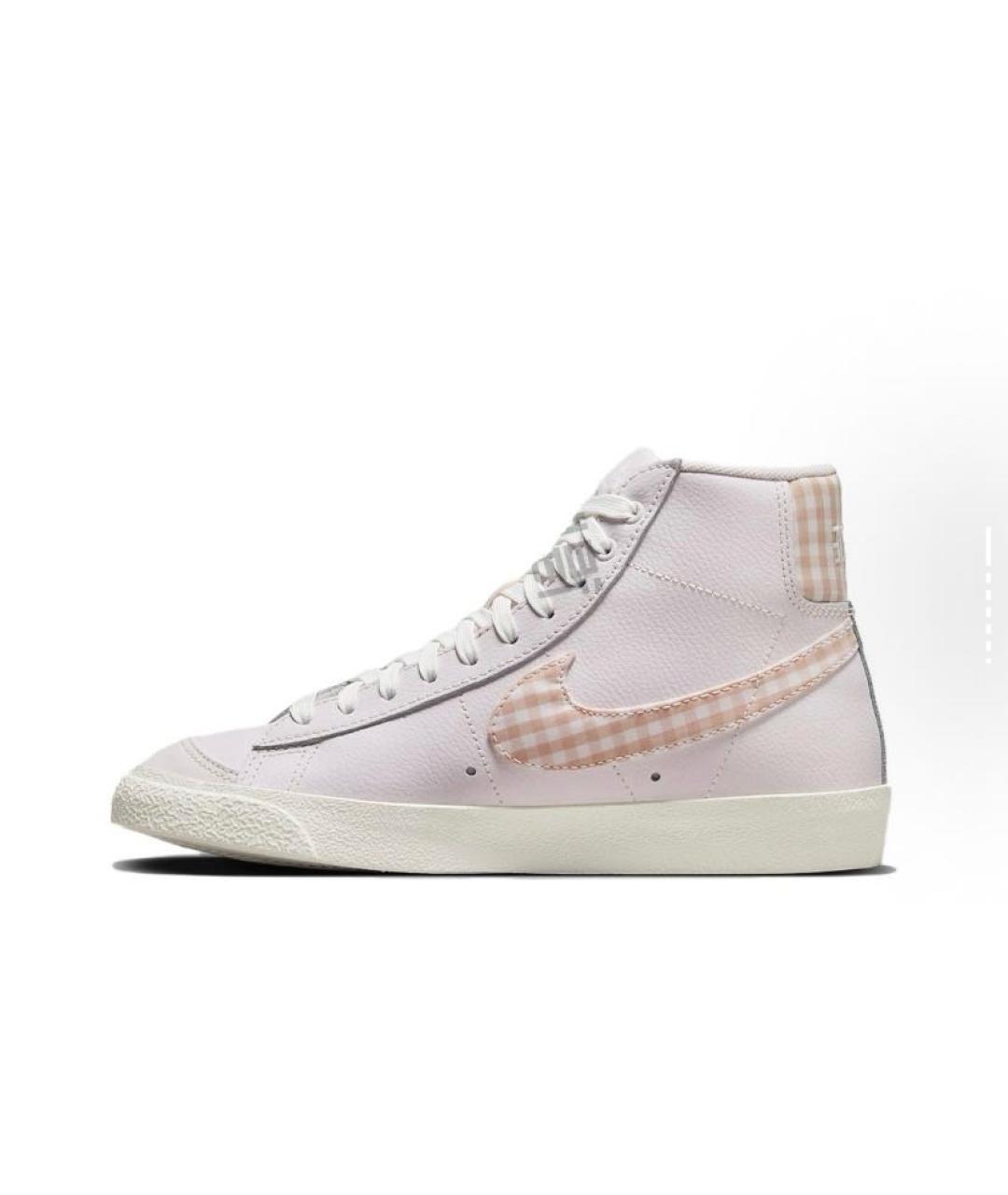 NIKE Розовые кожаные высокие кроссовки / кеды, фото 2