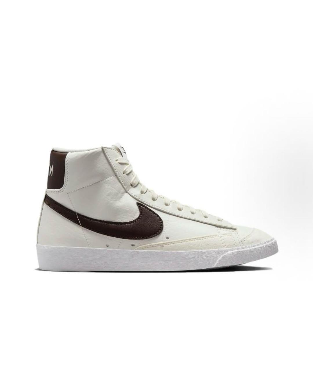 NIKE Белые кожаные высокие кроссовки / кеды, фото 1