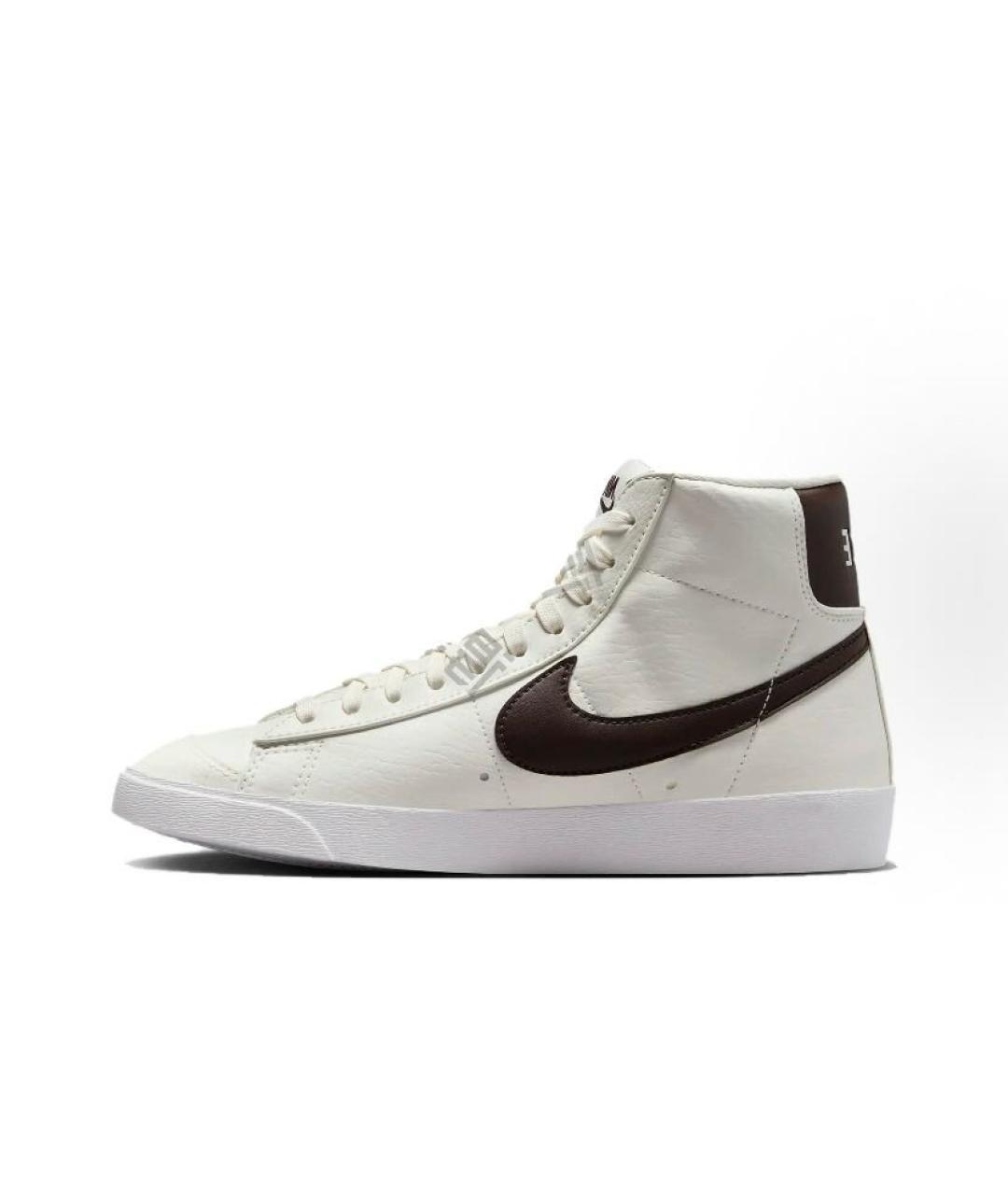NIKE Белые кожаные высокие кроссовки / кеды, фото 2