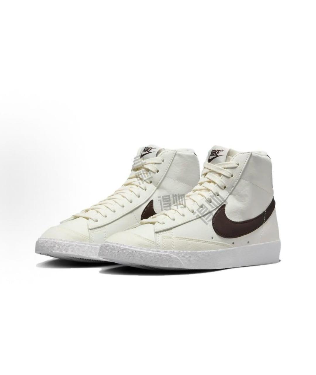 NIKE Белые кожаные высокие кроссовки / кеды, фото 3