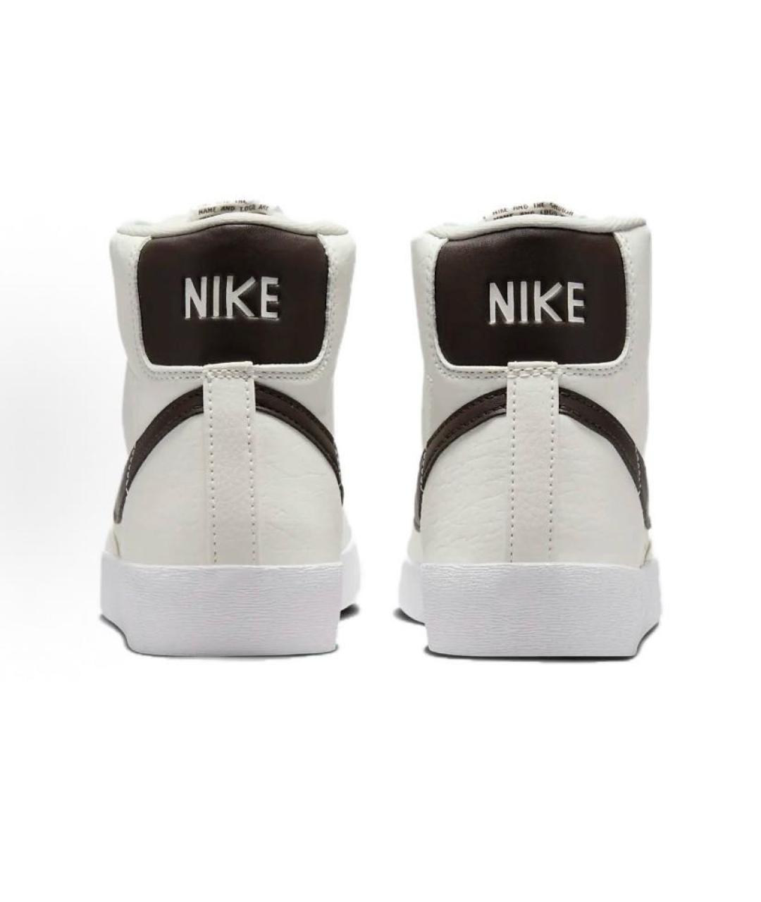NIKE Белые кожаные высокие кроссовки / кеды, фото 5