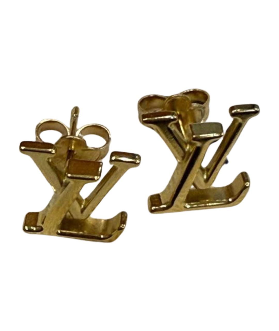 LOUIS VUITTON Золотые латунные серьги, фото 1