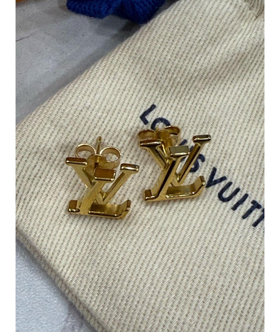 LOUIS VUITTON Золотые латунные серьги, фото 5