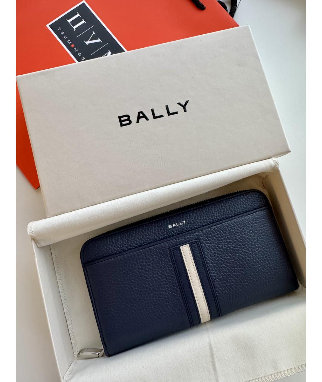 BALLY Темно-синий кожаный кошелек, фото 4
