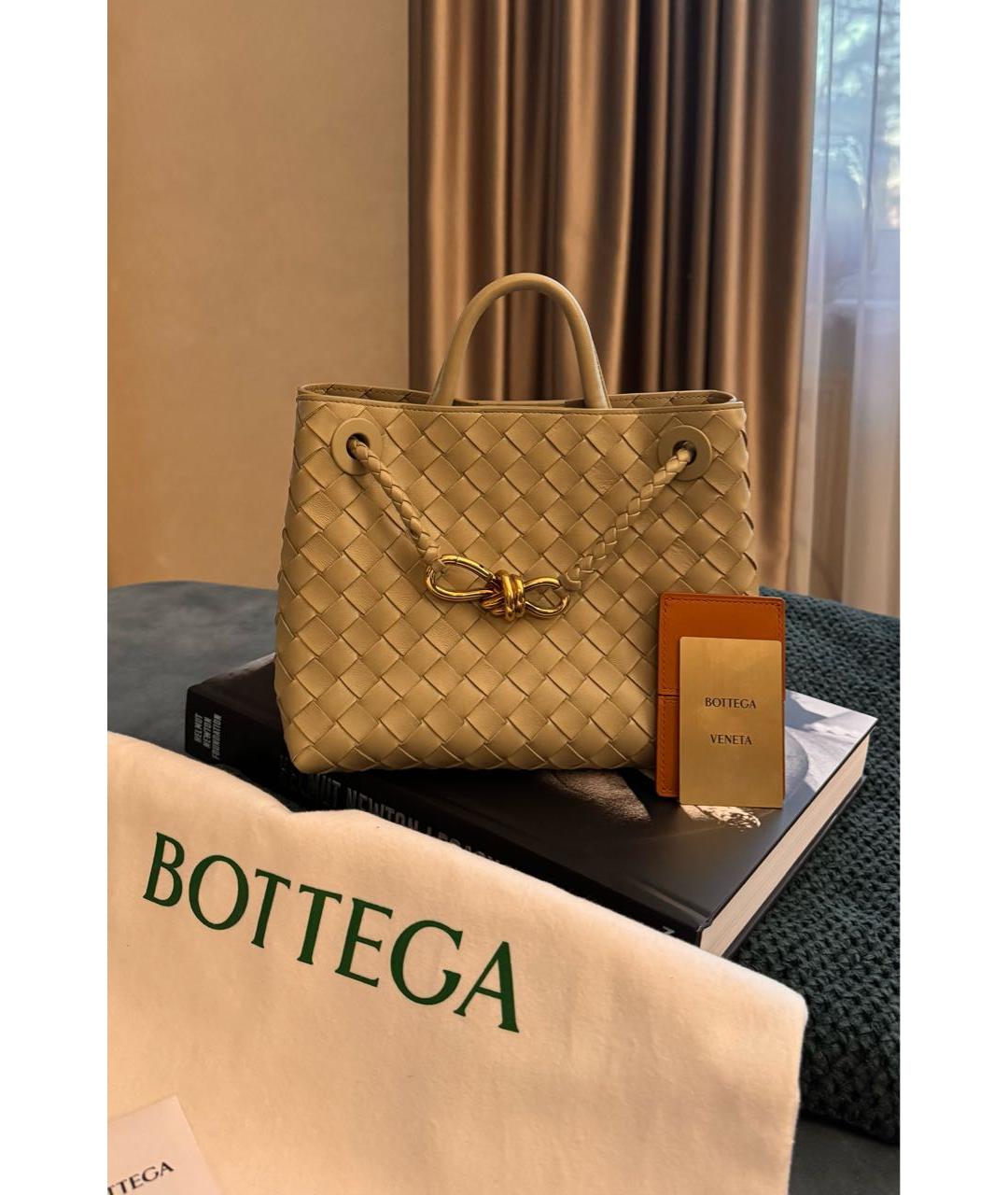 BOTTEGA VENETA Салатовая кожаная сумка тоут, фото 3