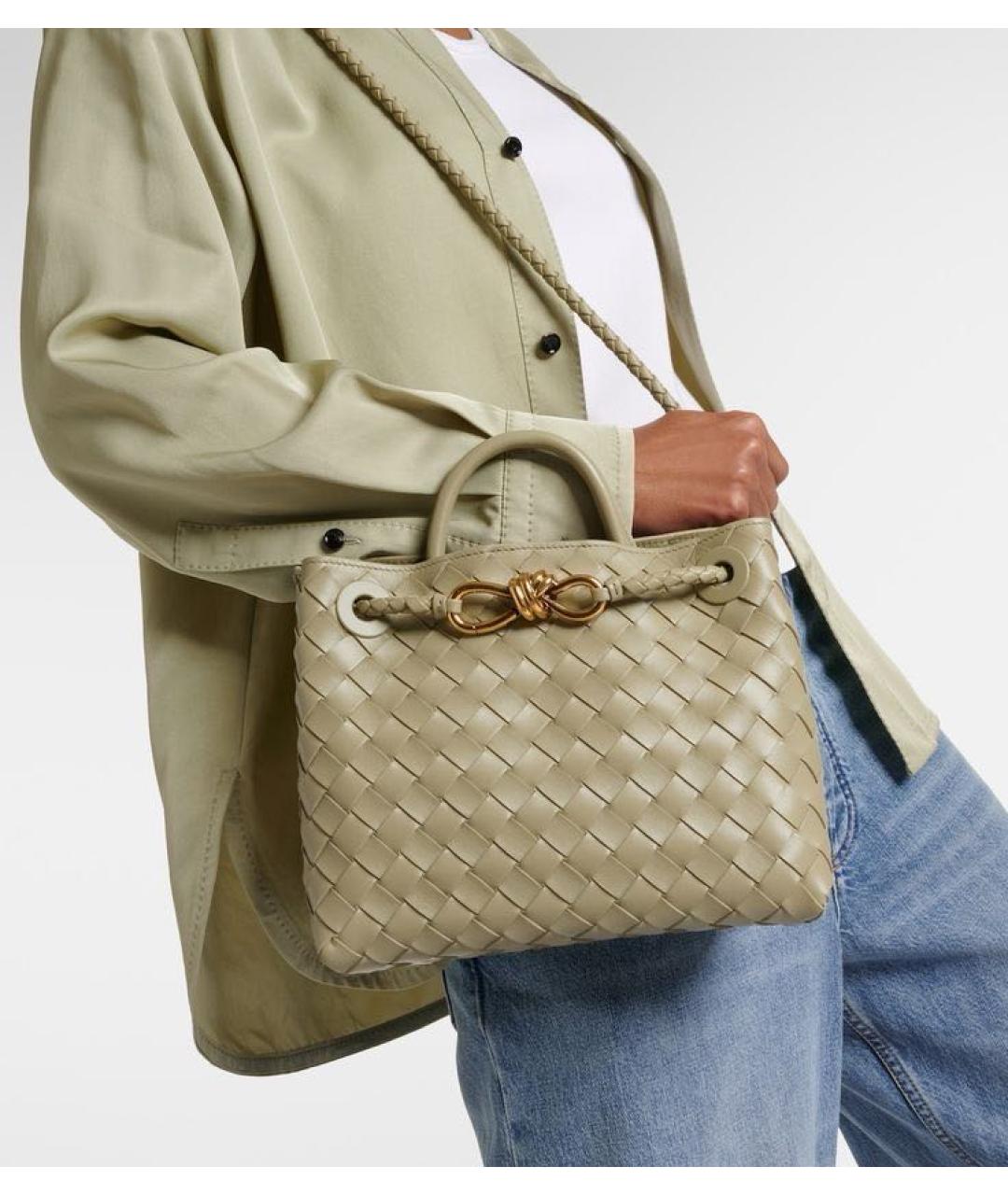 BOTTEGA VENETA Салатовая кожаная сумка тоут, фото 8